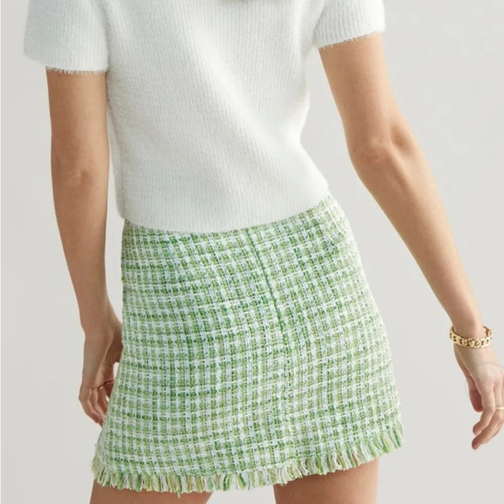 Lime Green tweed skirt - Picture 4 of 7